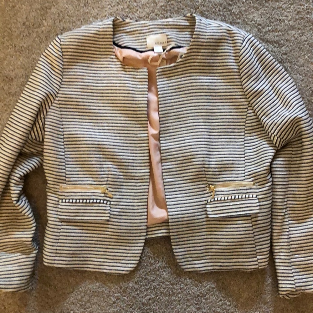 Adorable cream and black striped Kenar blazer